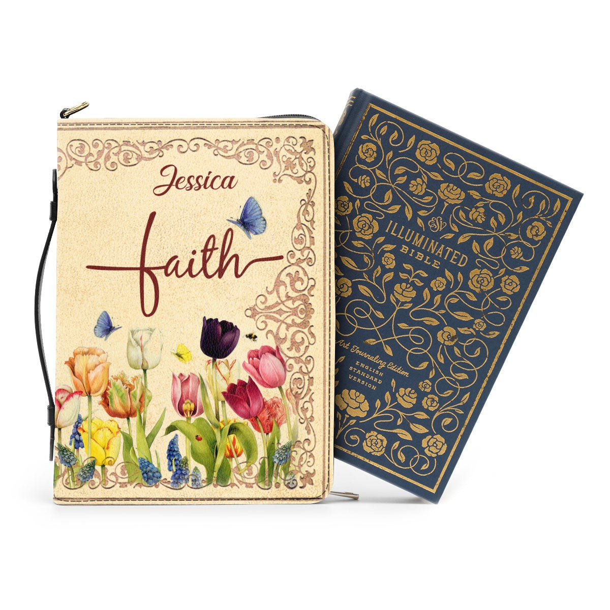 Delight Yourself In The Lord Leather Book Cover, Flower Bible Cover, Gift For Women's Ministry, Christian Gift, Bible Covers Jesus Gifts
